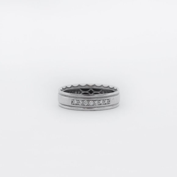 Tacori 18K White Gold Diamond Wedding Band Ring